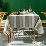 Jacquard Tassel Nappe  table rectangulaire  housse de table ronde  nappe de coton et lin  table à manger table basse coiffeuse taille : 140 × 200cm - B07PLFTZPM